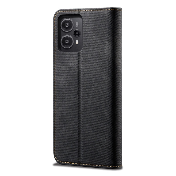 For Xiaomi Redmi Note 12 Turbo / Poco F5 Denim Texture Casual Style Flip Leather Phone Case