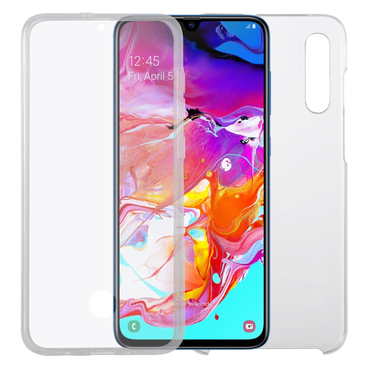 For Samsung Galaxy A70 PC+TPU Ultra-Thin Double-Sided All-Inclusive Transparent Mobile Phone Case