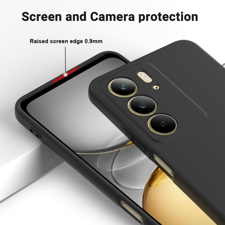For Realme C75 Solid Color Liquid Silicone Dropproof Full Coverage Phone Case