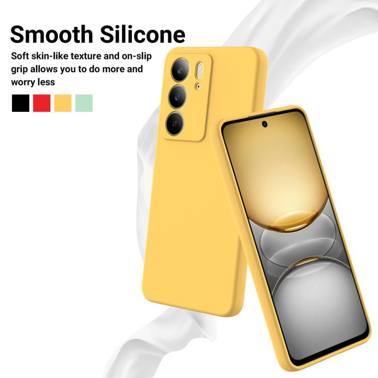 For Realme C75 Solid Color Liquid Silicone Dropproof Full Coverage Phone Case