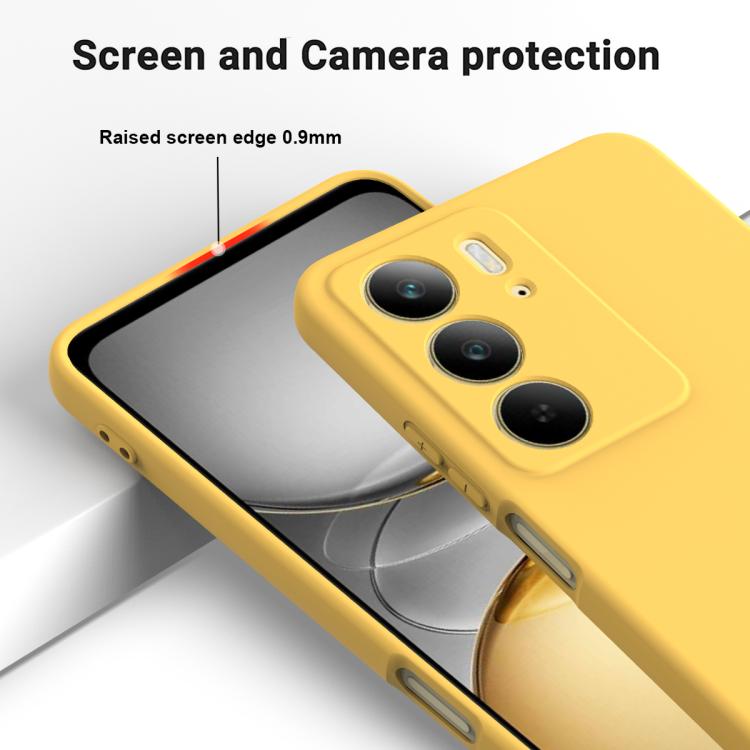For Realme C75 Solid Color Liquid Silicone Dropproof Full Coverage Phone Case