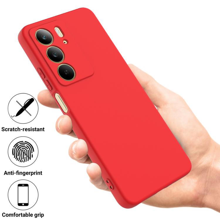 For Realme C75 Solid Color Liquid Silicone Dropproof Full Coverage Phone Case