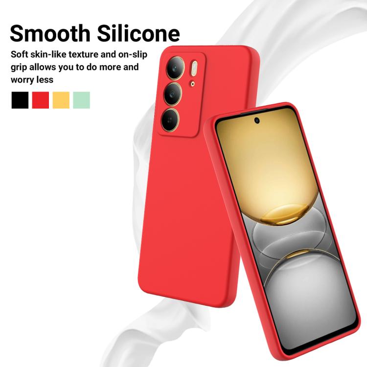 For Realme C75 Solid Color Liquid Silicone Dropproof Full Coverage Phone Case