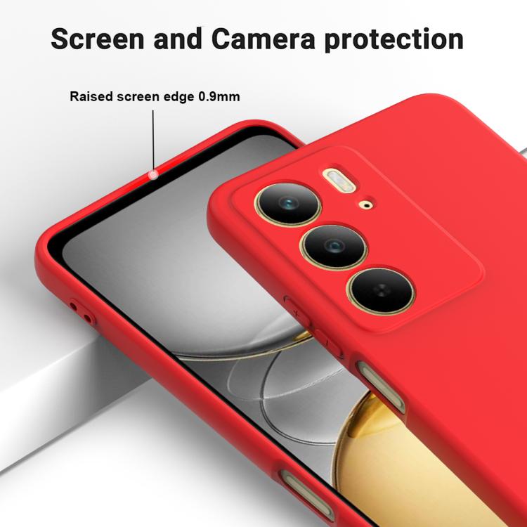 For Realme C75 Solid Color Liquid Silicone Dropproof Full Coverage Phone Case
