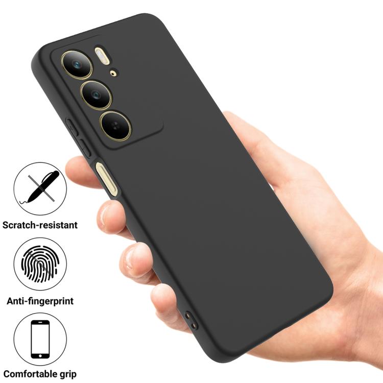For Realme C75x Solid Color Liquid Silicone Dropproof Full Coverage Phone Case