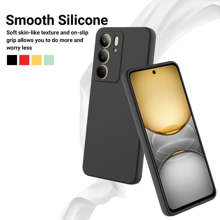 For Realme C75x Solid Color Liquid Silicone Dropproof Full Coverage Phone Case