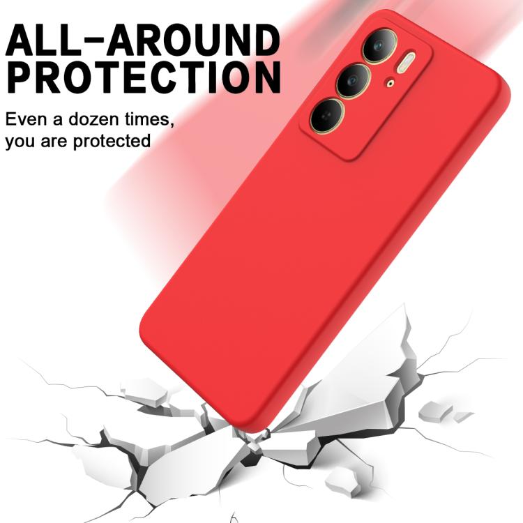 For Realme C75x Solid Color Liquid Silicone Dropproof Full Coverage Phone Case