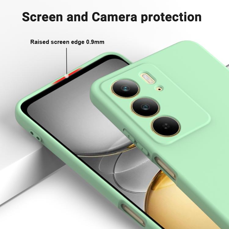 For Realme C75x Solid Color Liquid Silicone Dropproof Full Coverage Phone Case