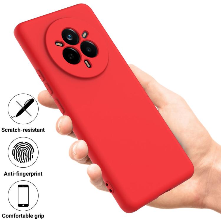 For Realme 14 Pro+ Solid Color Liquid Silicone Dropproof Full Coverage Phone Case