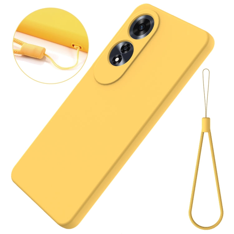 For OPPO A60 4G Solid Color Liquid Silicone Dropproof Full Coverage Phone Case