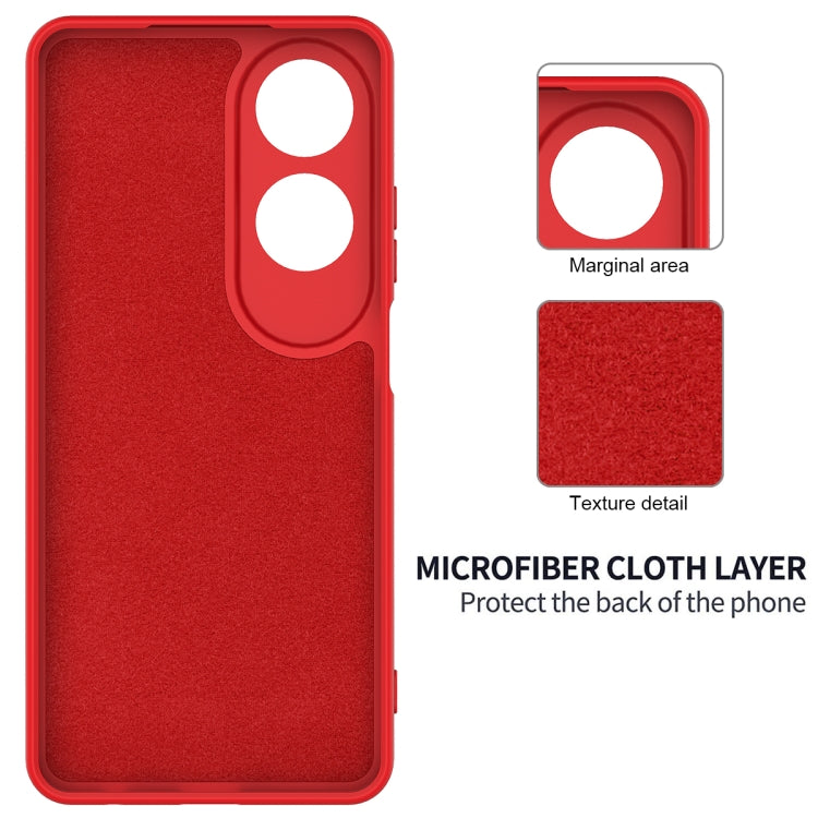 For OPPO A60 4G Solid Color Liquid Silicone Dropproof Full Coverage Phone Case