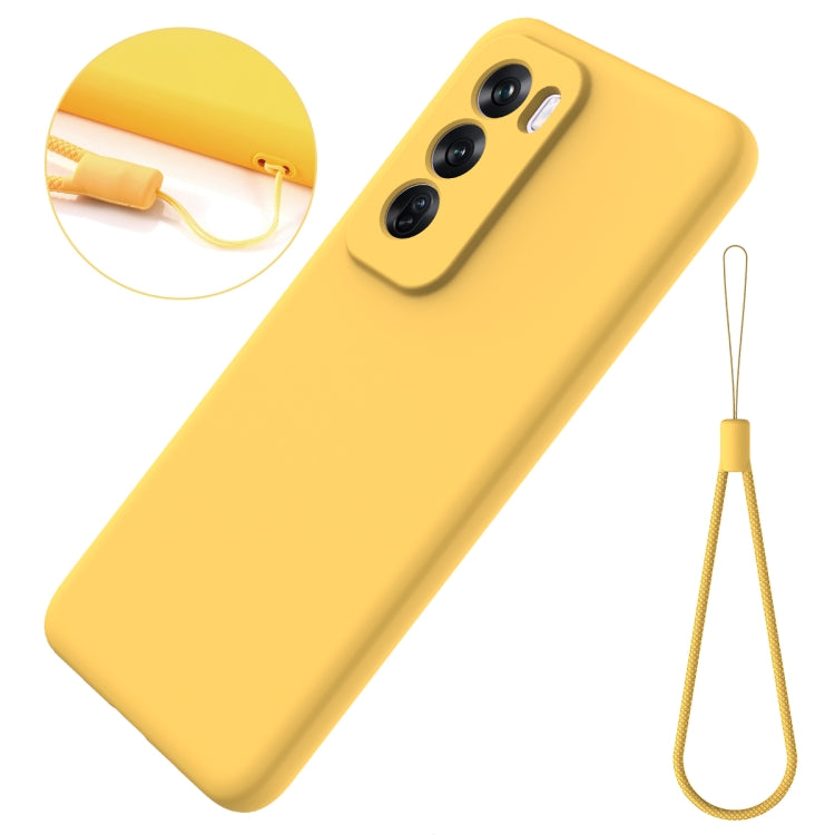 For OPPO Reno12 5G Global Solid Color Liquid Silicone Dropproof Full Coverage Phone Case