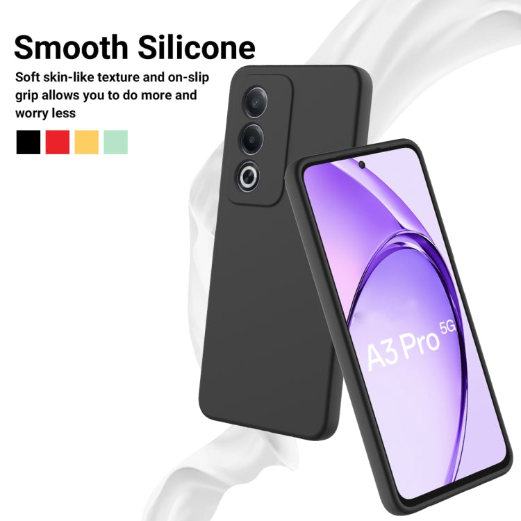 For OPPO A3 Pro 5G India Solid Color Liquid Silicone Dropproof Full Coverage Phone Case