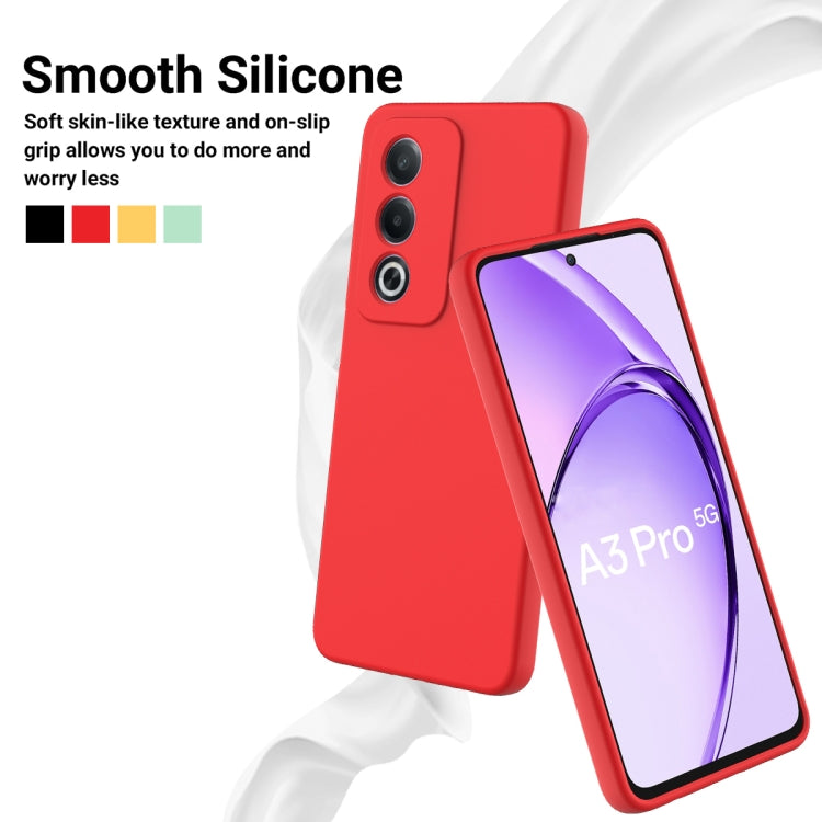 For OPPO A3 Pro 5G India Solid Color Liquid Silicone Dropproof Full Coverage Phone Case