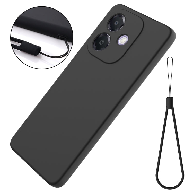 For OPPO A3x / A5i 4G Solid Color Liquid Silicone Dropproof Full Coverage Phone Case