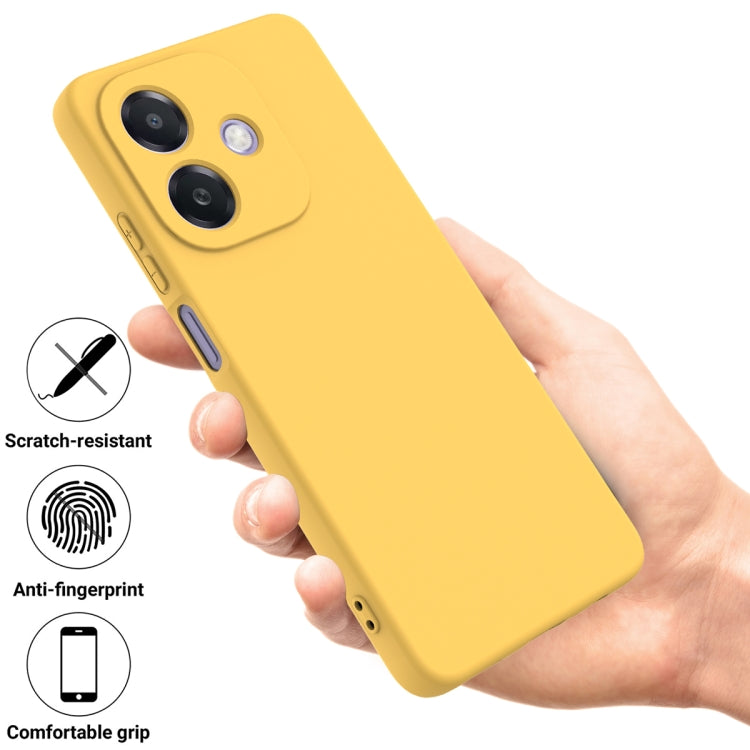 For OPPO A3x / A5i 4G Solid Color Liquid Silicone Dropproof Full Coverage Phone Case