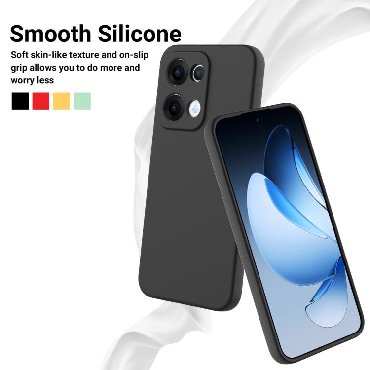 For OPPO Reno13 5G Global Solid Color Liquid Silicone Dropproof Full Coverage Phone Case