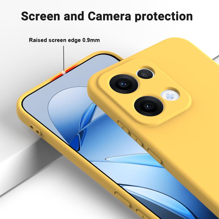 For OPPO Reno13 5G Global Solid Color Liquid Silicone Dropproof Full Coverage Phone Case