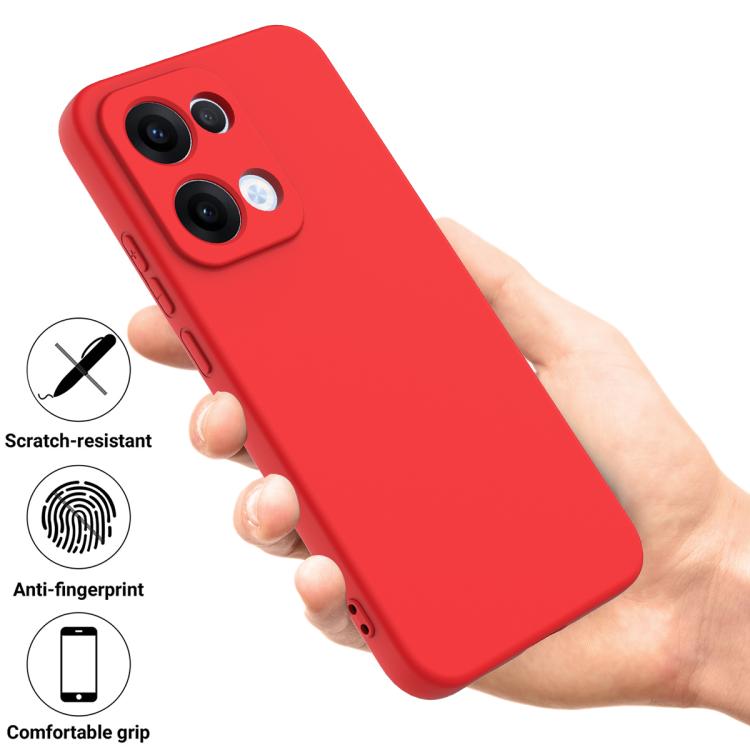 For OPPO Reno13 5G Global Solid Color Liquid Silicone Dropproof Full Coverage Phone Case