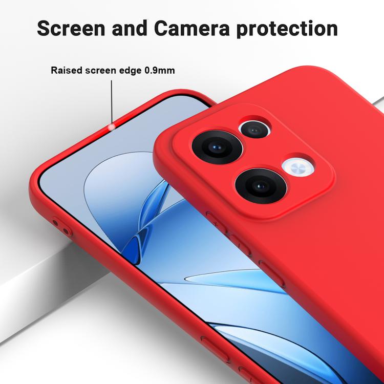 For OPPO Reno13 5G Global Solid Color Liquid Silicone Dropproof Full Coverage Phone Case