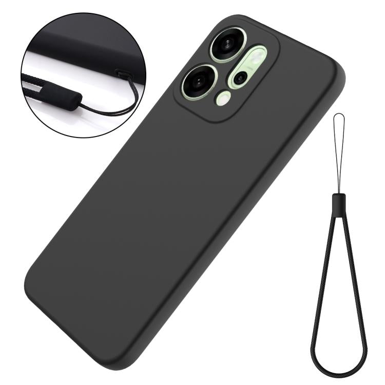 For OPPO Reno14 5G Global Solid Color Liquid Silicone Dropproof Full Coverage Phone Case