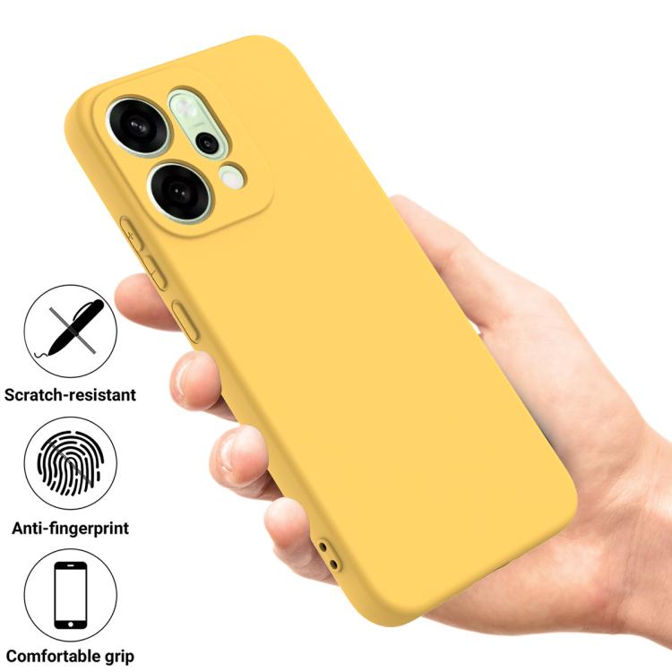 For OPPO Reno14 5G Global Solid Color Liquid Silicone Dropproof Full Coverage Phone Case