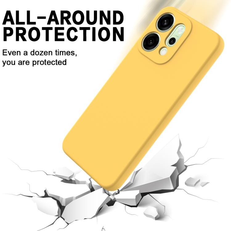 For OPPO Reno14 5G Global Solid Color Liquid Silicone Dropproof Full Coverage Phone Case