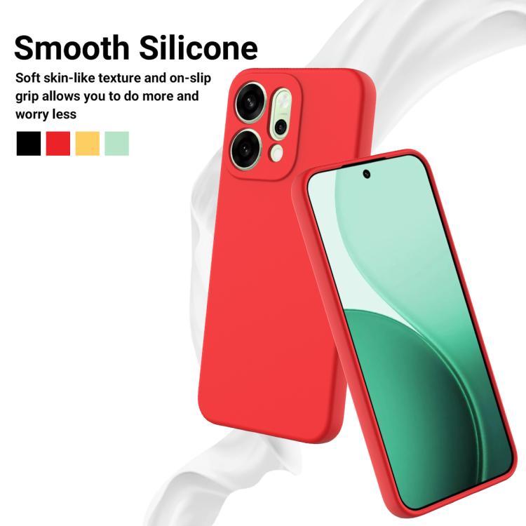 For OPPO Reno14 5G Global Solid Color Liquid Silicone Dropproof Full Coverage Phone Case