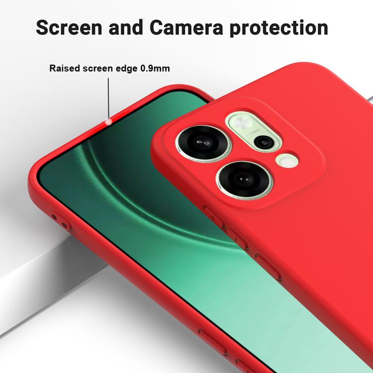 For OPPO Reno14 5G Global Solid Color Liquid Silicone Dropproof Full Coverage Phone Case