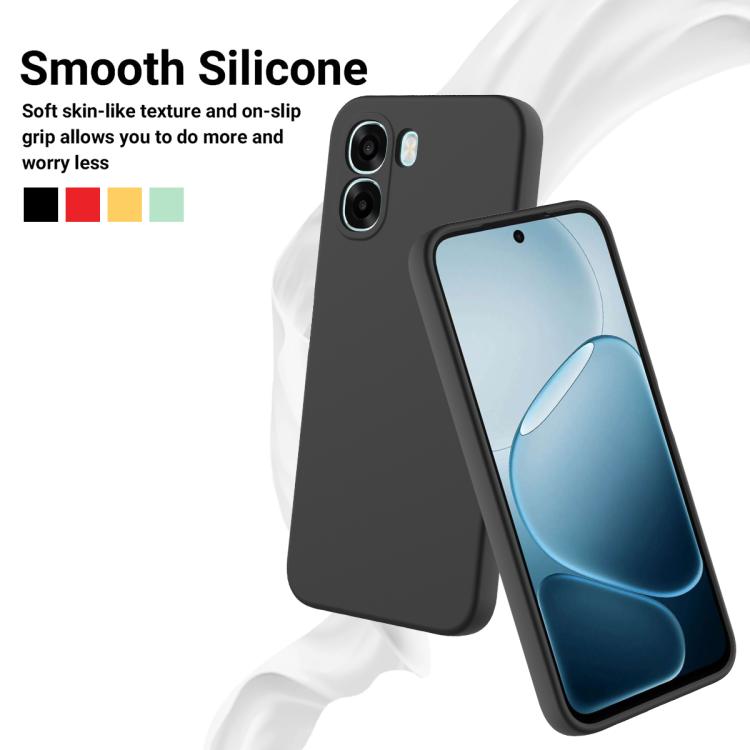 For OPPO A6x 4G / 5G Solid Color Liquid Silicone Dropproof Full Coverage Phone Case