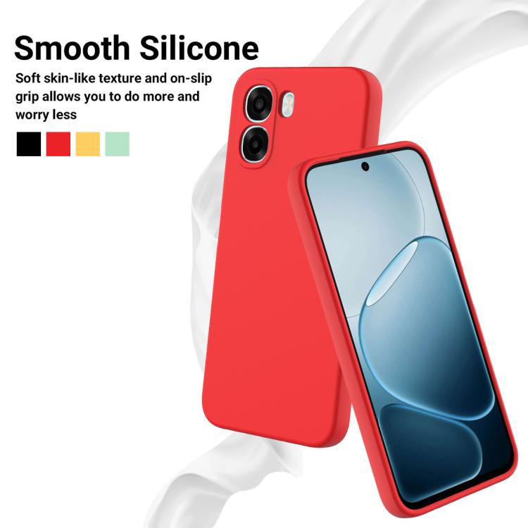For OPPO A6x 4G / 5G Solid Color Liquid Silicone Dropproof Full Coverage Phone Case