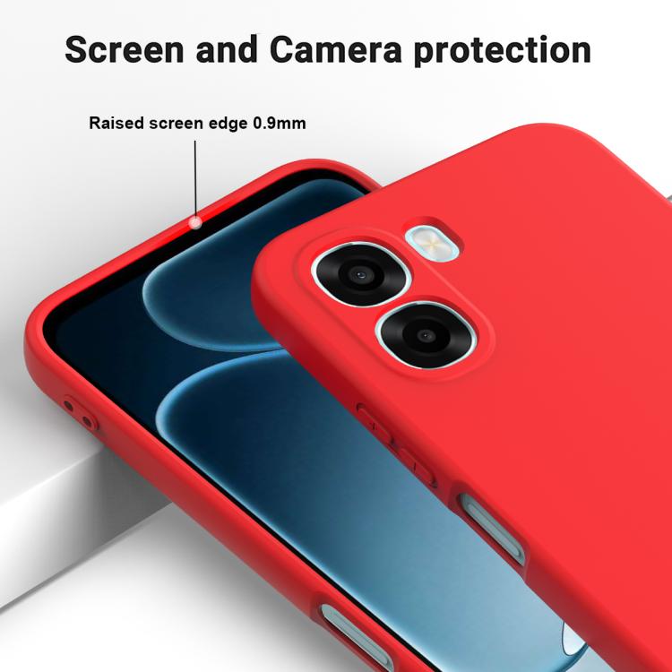 For OPPO A6x 4G / 5G Solid Color Liquid Silicone Dropproof Full Coverage Phone Case