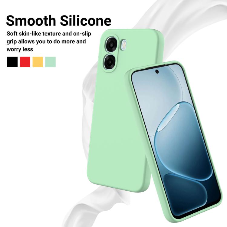 For OPPO A6x 4G / 5G Solid Color Liquid Silicone Dropproof Full Coverage Phone Case