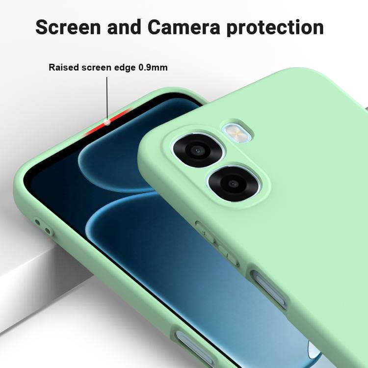 For OPPO A6x 4G / 5G Solid Color Liquid Silicone Dropproof Full Coverage Phone Case