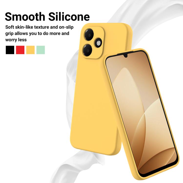 For OPPO A6c 4G Global Solid Color Liquid Silicone Dropproof Full Coverage Phone Case