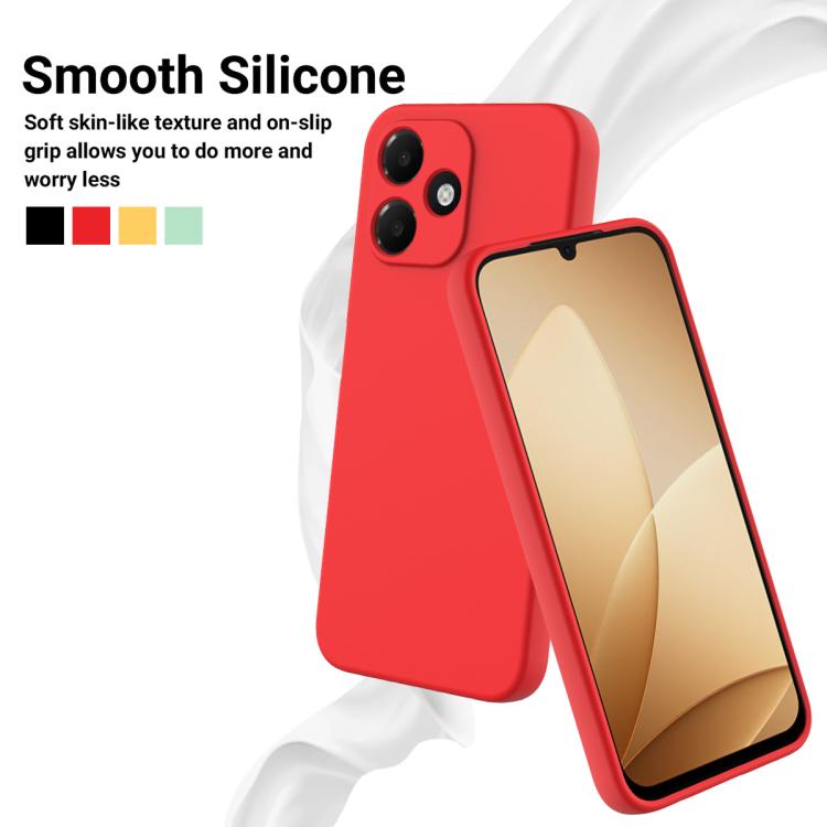 For OPPO A6c 4G Global Solid Color Liquid Silicone Dropproof Full Coverage Phone Case
