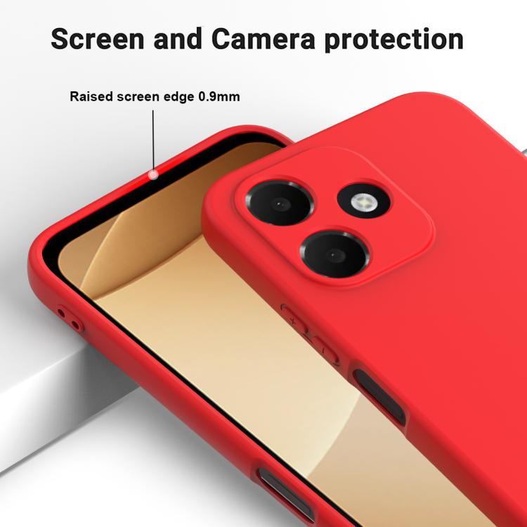 For OPPO A6c 4G Global Solid Color Liquid Silicone Dropproof Full Coverage Phone Case