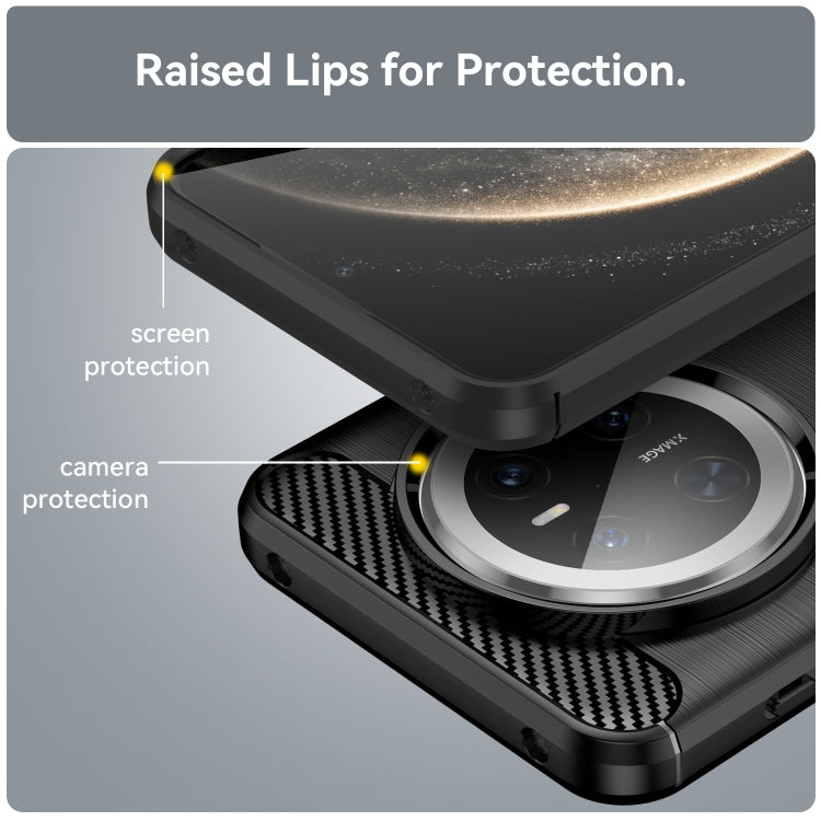 For Huawei Mate 70 Brushed Texture Carbon Fiber TPU Phone Case