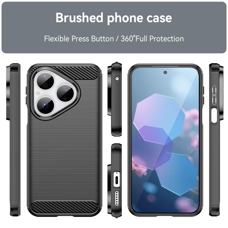 For Huawei Pura 80 5G Brushed Texture Carbon Fiber TPU Phone Case