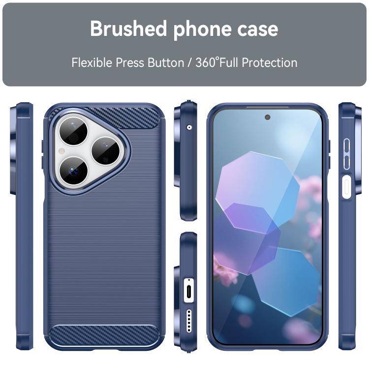 For Huawei Pura 80 5G Brushed Texture Carbon Fiber TPU Phone Case