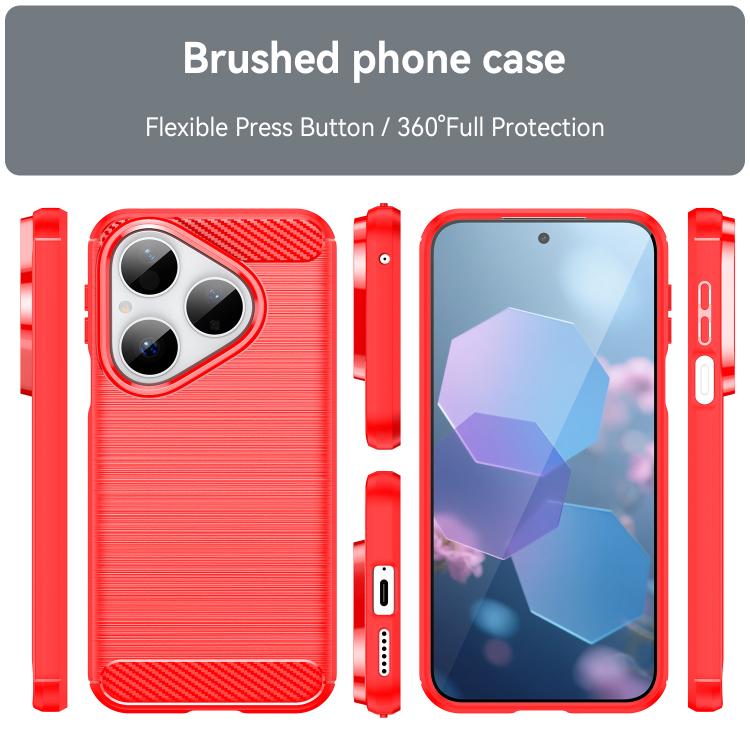 For Huawei Pura 80 5G Brushed Texture Carbon Fiber TPU Phone Case
