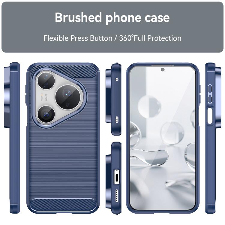 For Huawei Pura 80 Pro 5G Brushed Texture Carbon Fiber TPU Phone Case