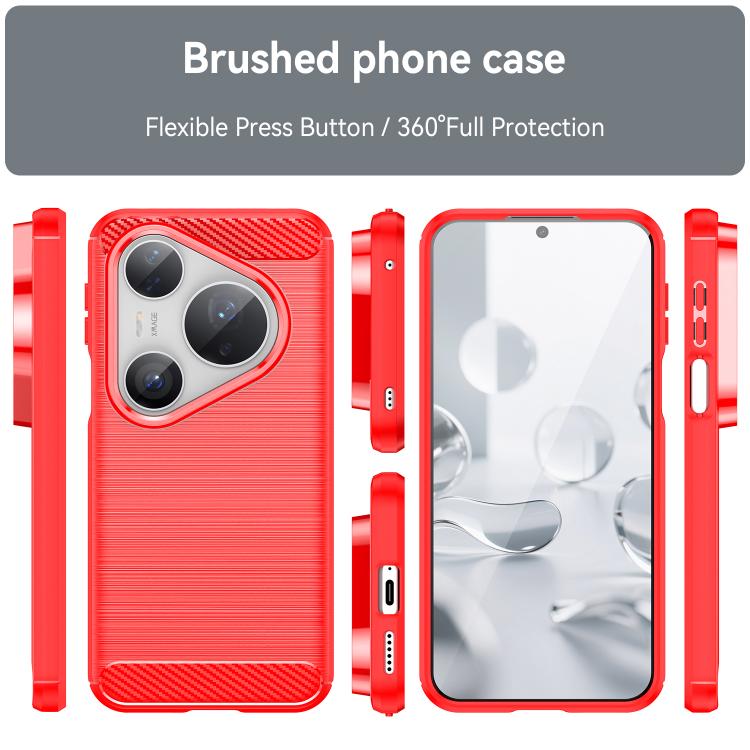For Huawei Pura 80 Pro 5G Brushed Texture Carbon Fiber TPU Phone Case