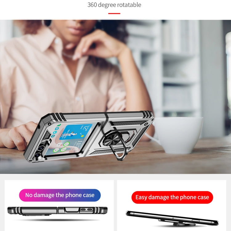 For Samsung Galaxy Z Flip5 Shockproof TPU + PC Phone Case with Holder