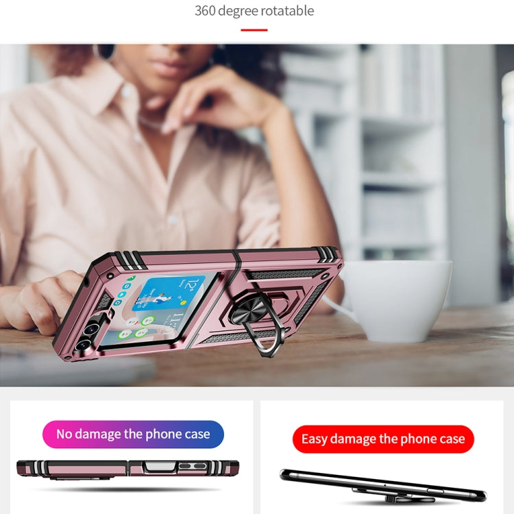 For Samsung Galaxy Z Flip5 Shockproof TPU + PC Phone Case with Holder