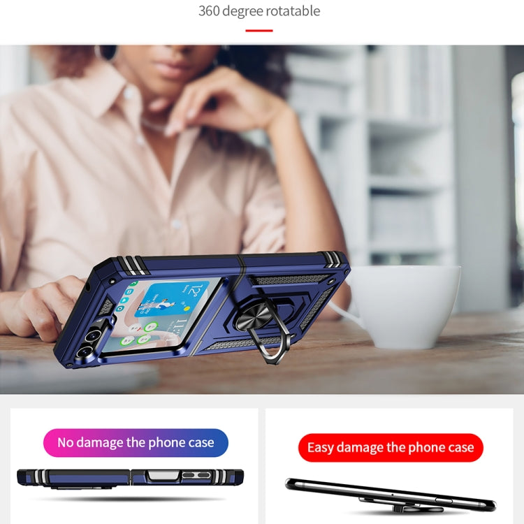 For Samsung Galaxy Z Flip5 Shockproof TPU + PC Phone Case with Holder