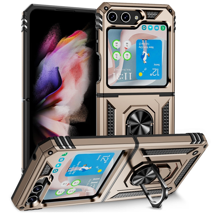 For Samsung Galaxy Z Flip5 Shockproof TPU + PC Phone Case with Holder
