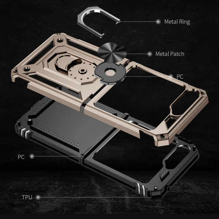 For Samsung Galaxy Z Flip5 Shockproof TPU + PC Phone Case with Holder