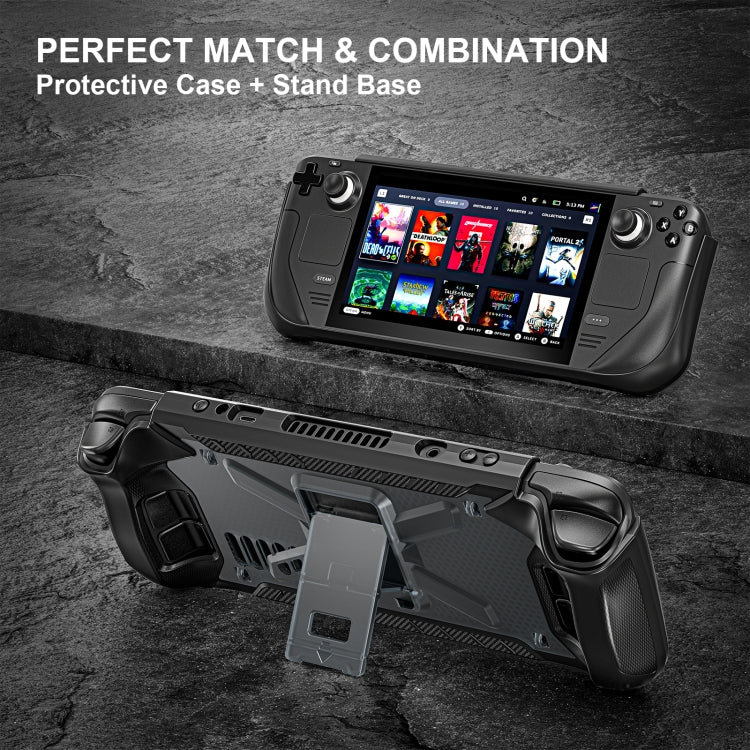 For Steam Deck Shockproof Game Console Case with Holder & Shoulder Strap