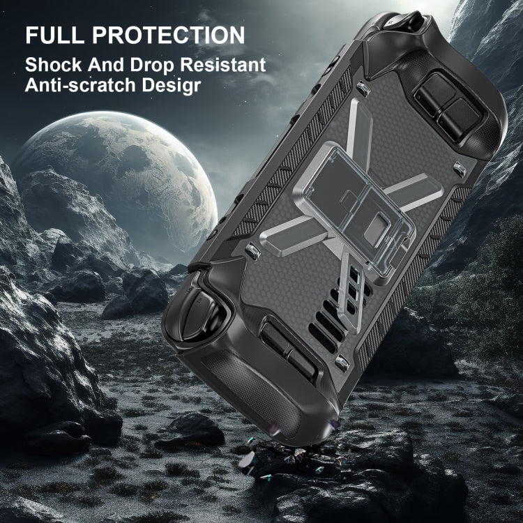 For Steam Deck Shockproof Game Console Case with Holder & Shoulder Strap